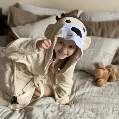 Махровый халат для детей Sasha Lion 7 - 10 лет Махра Бежевый 4406/3