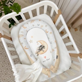 Кокон для новорожденных Маленькая Соня Art Design Енотик Бежевый/Серый 5039193