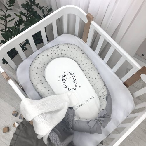 Кокон для новорожденных Маленькая Соня Art Design Ёжик Серый 5039496