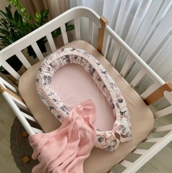 Кокон для новорожденных Маленькая Соня Baby Design Акварельные цветы на светлом Розовый 5019574