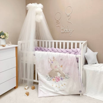 Детское постельное белье и бортики в кроватку BBChic Коллекция №8 Sweet Dream Зайка Фиолетовый 5001232