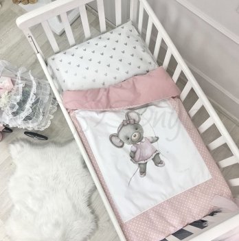 Детское постельное белье в кроватку Маленькая Соня Mouse Розовый 038479