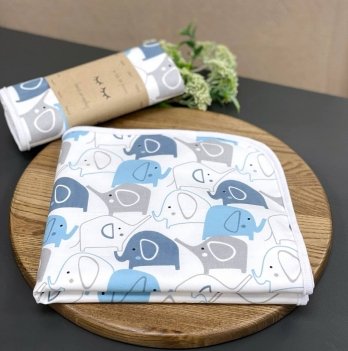 Непромокаемая пеленка для детей Маленькая Соня Голубые слоники Голубой/Серый 115558