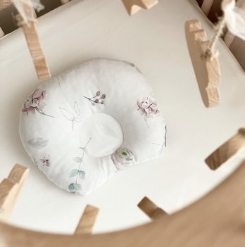 Ортопедическая подушка для новорожденных Маленькая соня Гортензия пудра Белый/Пудровый 13117620