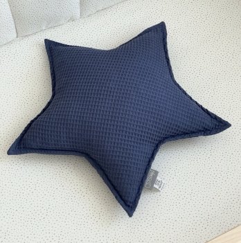 Декоративная подушка Маленькая Соня Звезда вафля Синий 10664183