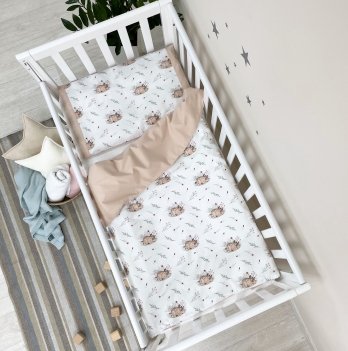 Детское постельное белье в кроватку Маленькая Соня Baby Dream Олененок Бежевый 0303425