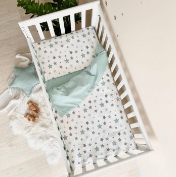 Детское постельное белье в кроватку Маленькая Соня Baby Dream Stars мята Мятный 0303229