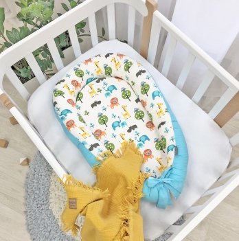Кокон для новорожденных Маленькая Соня Baby Design Baby Сафари Голубой 50194543