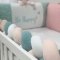 Детское постельное белье и бортики в кроватку Маленькая Соня Akvarel Зайка с бабочками Розовый/Мятный 02125238