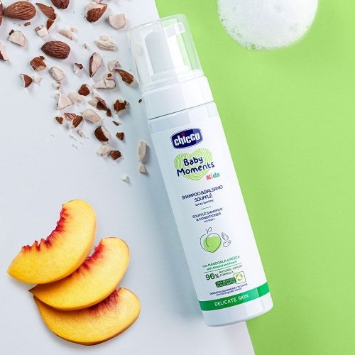 Детский шампунь кондиционер пенка Chicco Baby Moments Kids Без слез 150 мл 10249.00