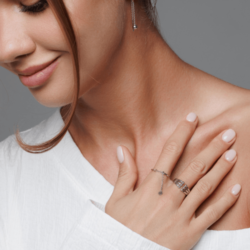 Серебряное кольцо UMAX на среднюю фалангу Равновесие 10433