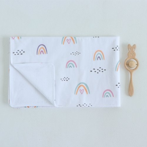 Непромокаемая пеленка для детей ELA Textile&Toys Радуга Белый/Оранжевый 80х50 см WRD001RB