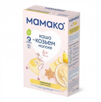 Каша пшеничная на козьем молоке Mamako с грушей и бананом 200 г 1105408