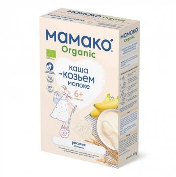 Каша рисовая органическая на козьем молоке Mamako Organic с бананом 200 г 1105546