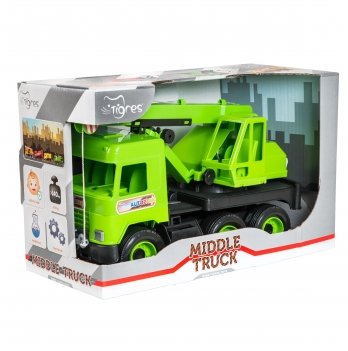 Модель машинки Тигрес Middle truck Кран Зеленый 39483