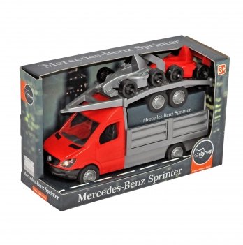 Модель машинки Тигрес Mercedes-Benz Sprinter Бортовой с лафетом Красный 39669
