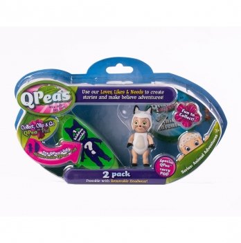 Игровой набор кукла в стручке горошинки QPeas Приключения животных Котенок Редголл Рани QP003