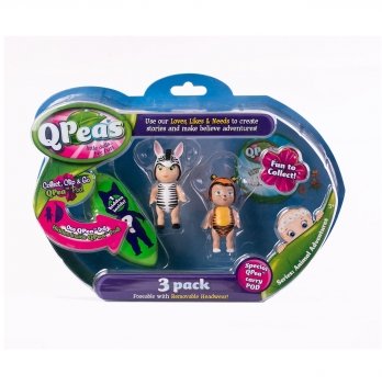 Игровой набор кукла в стручке горошинки QPeas Приключения животных Зебра Зада и Тигр QP004