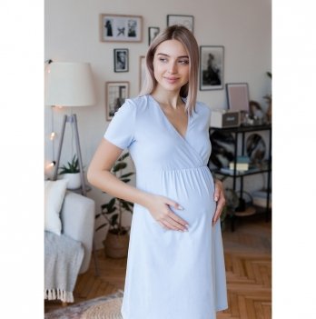 Ночнушка для беременных и кормящих Юла Мама Alisa Light Голубой NW-1.4.5