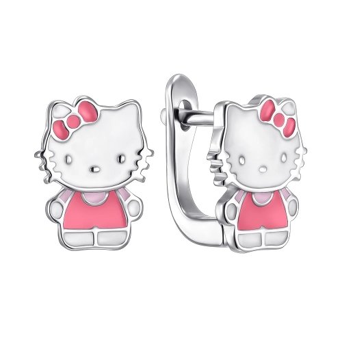 Серебряные сережки детские Silvex Hello Kitty СК2/902
