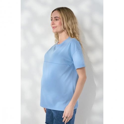 Футболка для беременных и кормящих Юла Мама Goldie Голубой NR-26.111