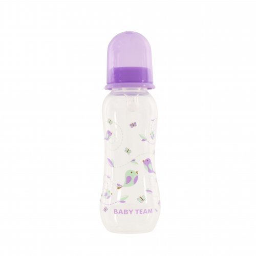 Бутылочка для кормления с силиконовой соской Baby Team 250 мл Фиолетовый 1121