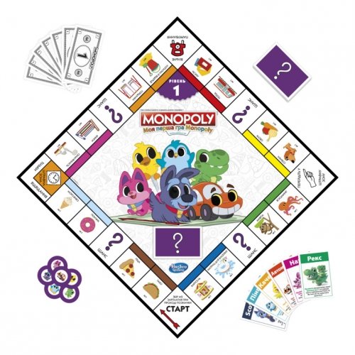 Настольная игра Hasbro Gaming Моя первая монополия украинская версия F4436