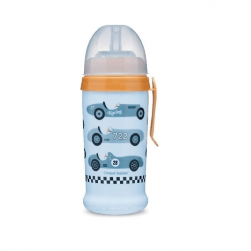 Поильник с силиконовой насадкой Canpol babies Racing, светло-синий