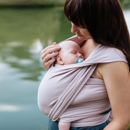 Трикотажный слинг шарф для новорожденных Love & Carry Сакура 3 - 12 кг Светло-розовый LC428