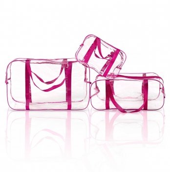 Прозрачная сумка в роддом 3 шт Сумочка Розовый 11_5_sxll