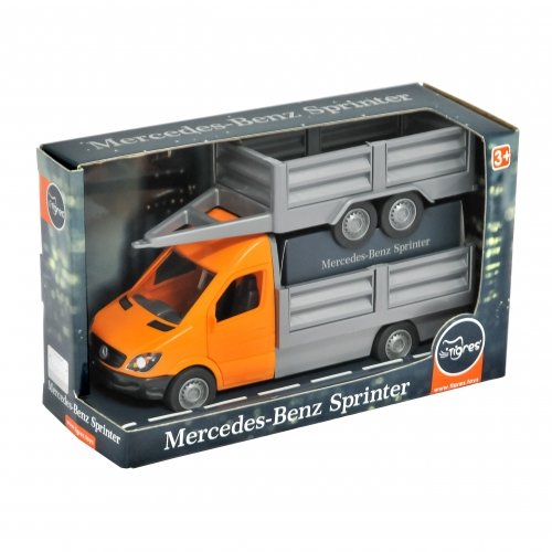 Модель машинки Тигрес Mercedes-Benz Sprinter Бортовой с прицепом Оранжевый 39667