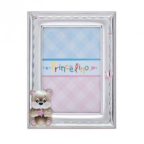 Подарочный набор икона Дева Мария и рамка для фото Медвежонок Prince Silvero Розовый MA/S139
