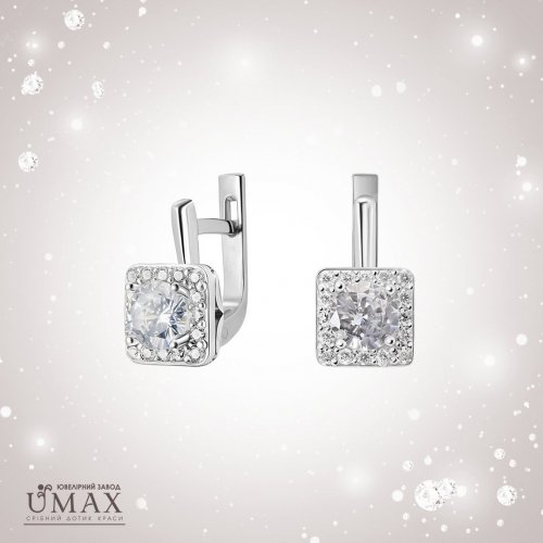 Серебряные сережки UMAX с фианитами Калипсо 20129