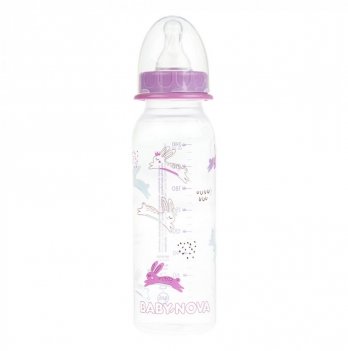 Бутылочка для кормления Baby-Nova Декор 240 мл Фиолетовый 3960066