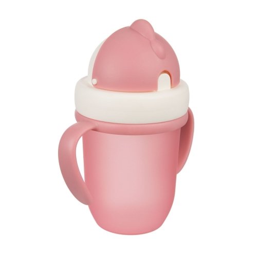 Чашка непроливайка с силиконовой трубочкой Canpol babies Matte Pastels 210 мл Розовый 56/522_pin