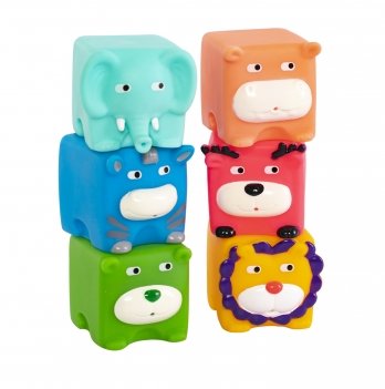 Игрушки для ванной Baby Team Зверята кубики со слоненком 6 шт Голубой 9050