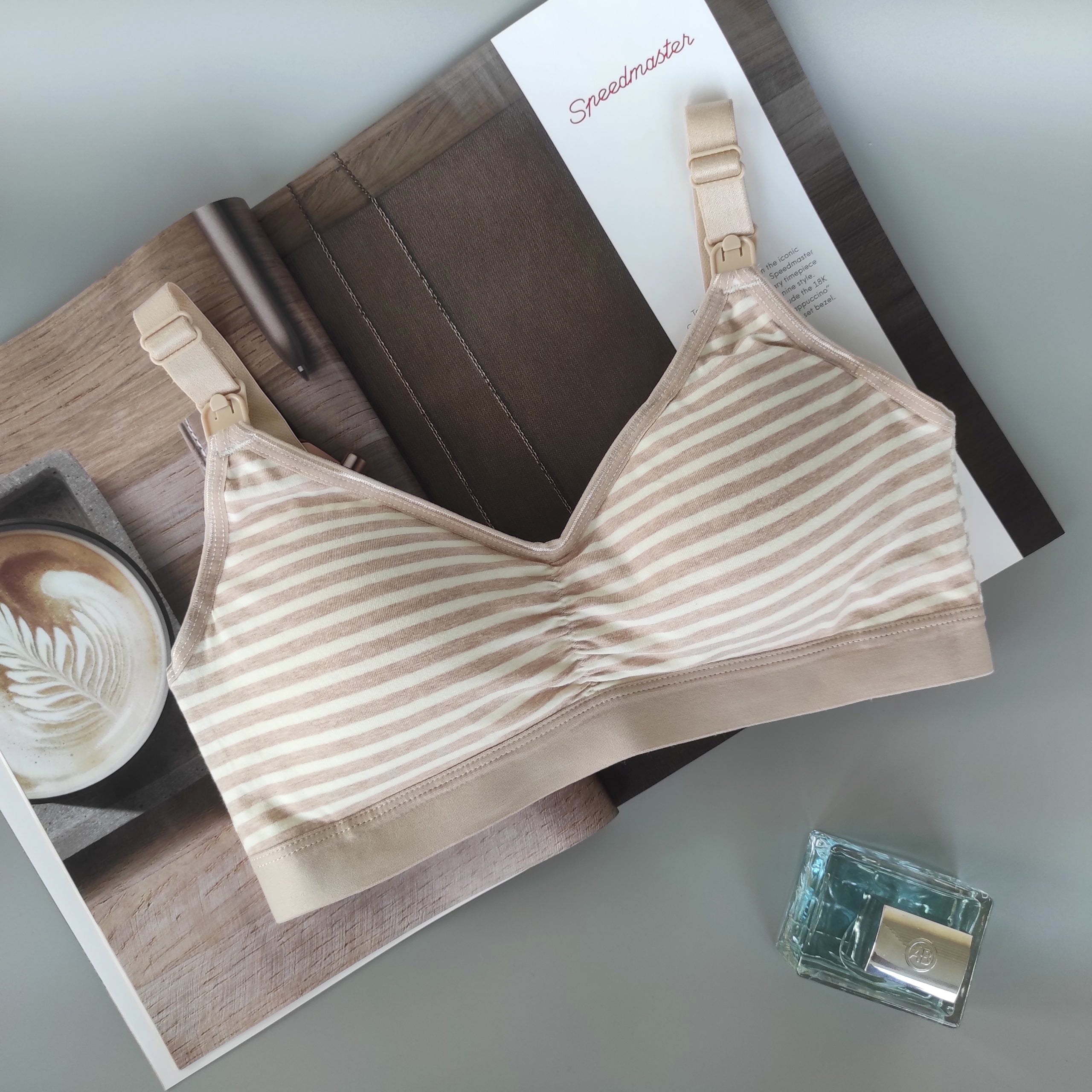 Бюстгальтер для кормления Jenis Natural Mocco Striped Коричневый 12347 Бюстгальтер для кормления Jenis Natural Mocco Striped Коричневый 12347