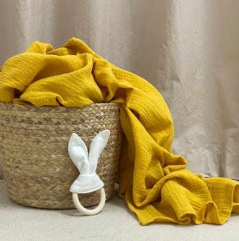 Муслиновая пеленка для детей Маленькая Соня Горчичный 95х135 см 12423276