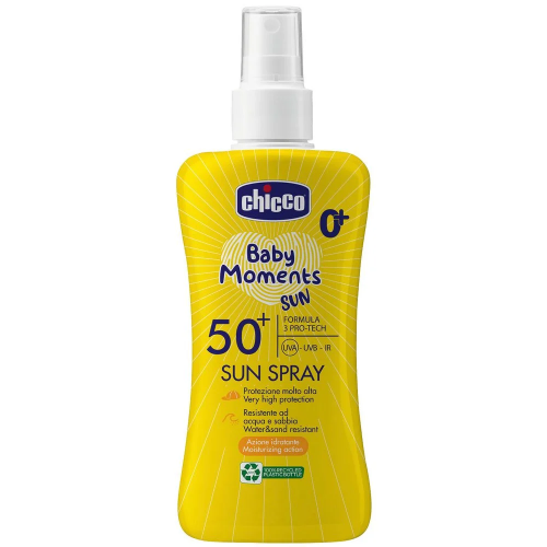 Молочко-спрей солнцезащитное Chicco Baby Moments Sun 0+ SPF 50+ 150 мл 12725.00
