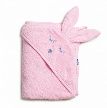 Полотенце для новорожденных из махры Twins Rabbit Розовый 100х100 см 1500-TANК-08