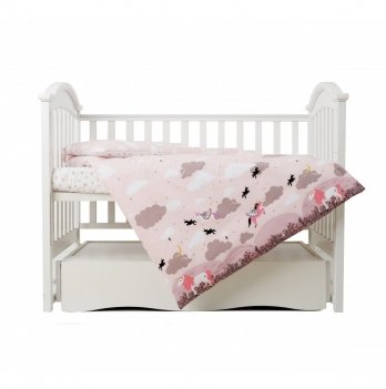 Детское постельное белье в кроватку Twins Unicorn Пудровый 3021-TU-24