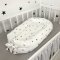 Кокон для новорожденных Oh My Kids Soft OMK Triangles Сатин Белый Поролон 2 см КК-225-ОМК