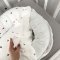 Кокон для новорожденных Oh My Kids Soft OMK Triangles Сатин Белый Поролон 2 см КК-225-ОМК