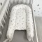 Кокон для новорожденных Oh My Kids Soft OMK Triangles Сатин Белый Поролон 2 см КК-225-ОМК