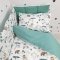 Детское постельное белье в кроватку Oh My Kids Zoo Ранфорс/Сатин Бирюзовый/Белый ПК-070-СХ