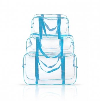 Прозрачная сумка в роддом 3 шт Сумочка Голубой 12_2_mxll