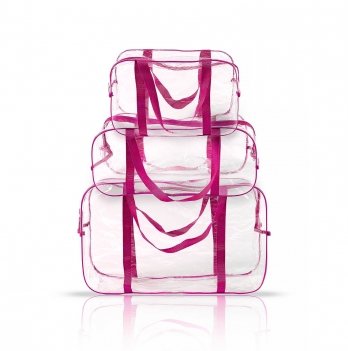 Прозрачная сумка в роддом 3 шт Сумочка Розовый 12_5_mxll