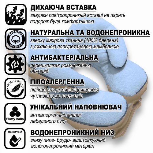 Подушка в коляску и автокресло Ontario Baby Baby Travel Elite Pillow Бежевый ART-0000662