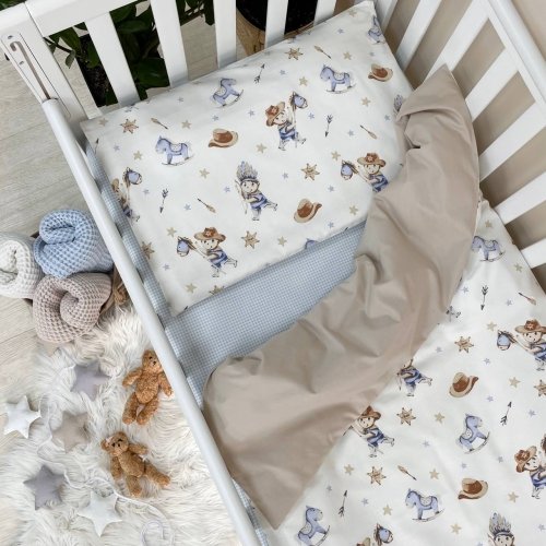 Детское постельное белье в кроватку Маленькая Соня Baby Mix Western Голубой 0391173
