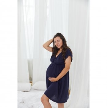 Ночнушка для беременных и кормящих Lullababe Nicole Темно-синий LB11NC126